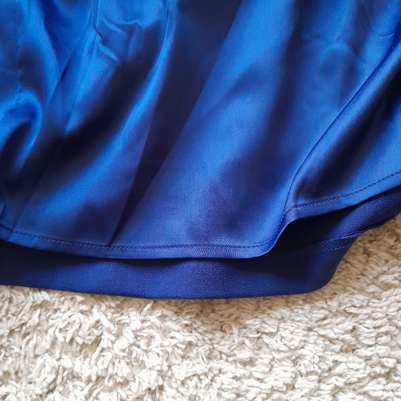 White House Black Market keyhole neckline fit and flare dress navy blue size 14 - Picture 8 of 12